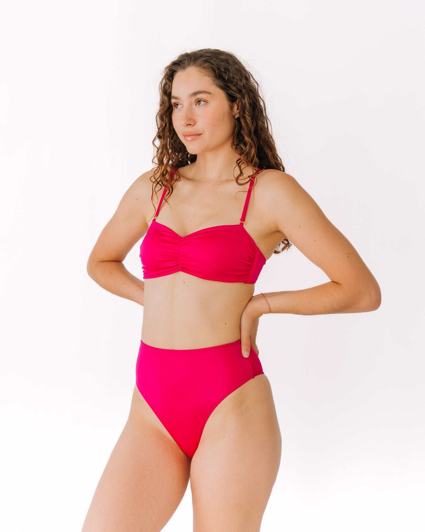 Bas de maillot de bain Fuchsia HIRI taille haute